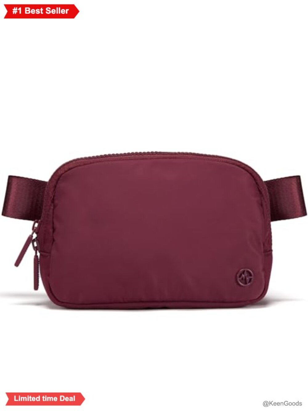 Nylon Belt Bag Fanny Pack Crossbody Two-Way Zipper Adjustable Strap 1L